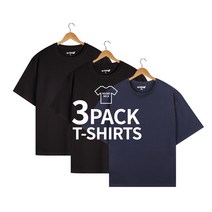 지스캇 남녀공용 24수 바이오워싱 리얼 오버핏 무지 반팔 티셔츠 3팩