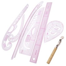 7pcs / 세트 눈금자 재단사 측정 키트 맑은 바느질 드로잉 눈금자 척도 슬리브 팔 프랑스 곡선 세트 절단 눈금자 패들 휠, 하나, 보여진 바와 같이