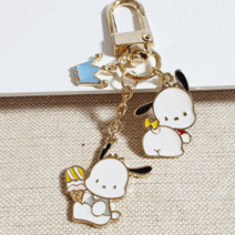 산리오 강아지 포차코 캐릭터 메탈 키링 에어팟 버즈 키홀더 가방고리