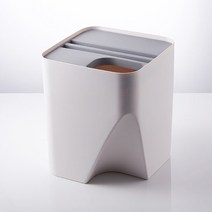 가정용 분리수거함 재활용 세로 캐리어 그물망 분리수거망 인출식 카페 쓰레기통 쓰레기 분류 플라스틱 뚜껑 포함 건식 및 습식 퇴비화 쓰레기 바구니 청소, 그레이 엘