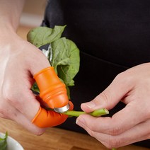 야채다듬기 손가락골무(1+5 기본구성) 마늘다듬기 김장필수품 고구마줄기 손가락보호, 대형