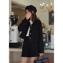 트위드셋업 고급스러운 포켓 트위드베스트 파스텔 여름 봄자켓 슬림 치마 체크 아가씨