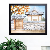 나봄갤러리 감나무와 기와집 5 감그림 감나무 액자 사업장추천그림, 1.심플 블랙 액자