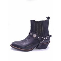 웨스턴 카우보이 숏 레트로 승마 굿이어 가죽 할리 오토바이 하이탑 남성용 브리티시 마틴