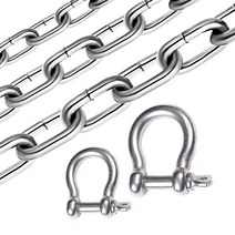 스텐 로프 SUS 샤클 규격 대형 소형 회전 스냅 와이어 후크 견인 d형 연결 안전 고리, 2.스텐체인, 스텐체인8mm(0.5M)