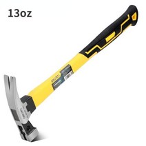 델리 도구 1 Pcs 16oz 섬유 손잡이 클로 해머 높은 탄소 철강 사각형 머리 마그네틱 카드 슬롯 목공 손 도구, 13oz
