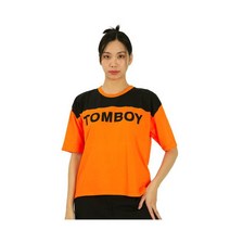Filles A Papa Ladies OrangeBlack Jersey T-Shirt With Tomboy Brand Size 012 - TOM-NEON ORANGEBLAC