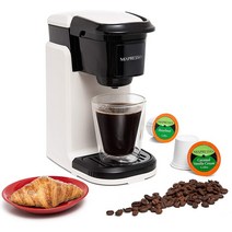 Mixpresso 싱글 컵 커피 메이커 | 개인 1인용 커피 브루어 머신 싱글 컵과 호환 | 퀵 브루 기술 프로그, 03 화이트 & 블랙.