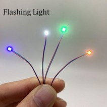 깜박이 LED SMD 0805 3V 램프 모델 기차 사전 납땜 30cm 연결 전선 철도 레이아웃starship건담 조명 279091, Red Flashing LED