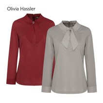 [올리비아하슬러] 리본 실크 블라우스