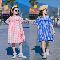 노블아이 여름신상 주니어 의류 아동복 여아 상하복 박시체크원피스