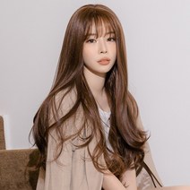 전체가발 여성 통가발 솜브레 롱 셋팅펌 스윗 선데이 여자가발, M, 내츄럴블랙