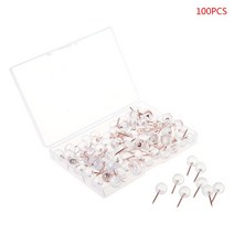 100pcs 로즈 골드 압정 엄지 손가락 압정 보드 라운드 공 그리기 벽 스터드, 분명한