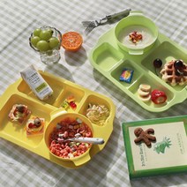 말랑 멜라민 식판+볼세트 3color 유아식판 1개, 피치