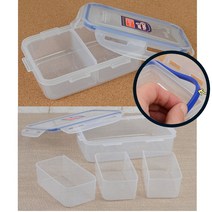 칸막이 반찬통 도시락 반찬 소분통 분리형 밀폐용기 2칸 3칸 4칸 음식보관, 1.1L (3칸) 1P, 1개