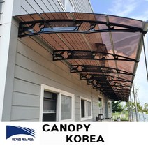 캐노픽스 1500x3500 캐노피 테라스 창문 렉산 처마 비가림 현관 주택 차양 비가리개, 브라운, 세트앙카, 검정, 1개