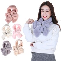 케이에스몰 리본 쁘띠 퍼머플러 겨울 퍼워머 패션 털 목도리