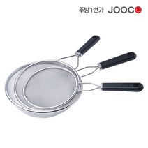 주방1번가 주코(JOOCO) 007 건지기 검정손잡이 스텐건지기 거름망 뜰채 채망, 거친 / 왕대 (300x180mm)