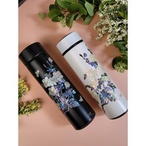 무광자개텀블러 보온보냉병 나전칠기 외국인기업단체VIP선물용 보자기포장, 블랙