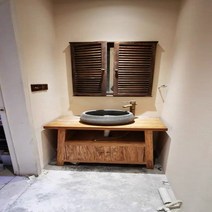 빈티지 인테리어 우드 창문형 벽 거울 벽걸이 장식, B 브라운 45CM x 60CM