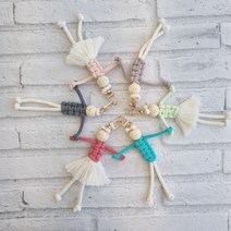 꿈더한 마크라메 인형키링 걱정인형, 터키그린, 여자