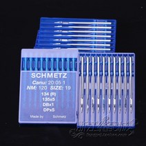재봉틀 부품 미싱 공업용 SCHMETZ 독일 블루 라이온 니들X5 19 머신 태킹 셔틀 아이 니들 135X5 더블, 1개