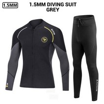 스쿠버 다이빙 슈트 1.5MM 남성용 잠수복 네오프렌 수중 낚시 카이트 서핑 서핑 스피어피싱 자켓 바지 의류, 3XL 90-100KG, MT201 BK 잠수복 남성용
