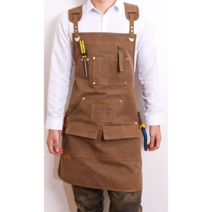 오가닉라이프 공업용 캔버스 앞치마 모음 목공 캠핑 작업용 공구 수납, 프리미엄 공방 앞치마 (카푸치노)