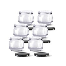 미르코리아 유리 이유식 잼병 Low 120 블랙캡, 100ml, 6개입