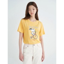 [22SS][그린 빈폴][빈폴 X PEANUTS] 옐로우 스누피 프린트 코튼 티셔츠 (BF2242N99E)