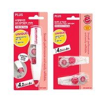 PLUS 수정테이프 WH-604 펜형 레드, 1세트, 604본품+리필2P