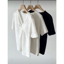 린넨 꼬임 니트 티셔츠 3COLOR