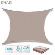 그늘 항해 정사각형 직사각형 정원 안뜰 방수 폴리 에스터 천막 수영 천막 캠핑 하이킹 항해 캐노피, CHINA, 400cm x 400cm, KHAKI