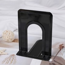 디자인책장 인테리어 조립식 파티션 원목 책장 다채로운 미끄럼 방지 금속 북 엔드 선반 책장 가정 및 사무, 04 black