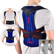 등펴는 기구 말린어깨교정 굽은 등 교정기 척추측만증보조기 Back Waist Posture Corrector Adjustable Adu, 02 Bule_07 4XL