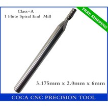 CNC 솔리드 카바이드 목공 비트 3.175mm x 2.0mm 6mm 텅스텐 Class-A1 플루트 엔드 밀링 커터 MDFPVC 아크, 한개옵션0