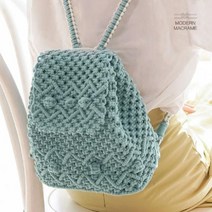 신나라-닷컴_손뜨개 백팩 만들기 2컬러 DIY 키트 마크라메 재료 세트 가방만들기 수예용 용품 수공예 바느질 뜨개질_ tlsskfk, 신나라_닷컴-옵션_그레이블루