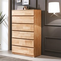 [UFO] 팀버스리빙 속깊은 러버 원목 800 6단 광폭서랍장, 색상:원색