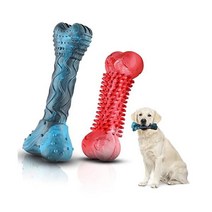 Aggrers 912984 강아지 츄잉 장난감 2팩 공격적인 츄어 치아 세척 소형 중형 대형견용 고무 튼튼한 쇠고기 중형대형