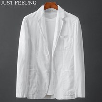 JUST FEEL!NG 남자 린넨 자켓 정장 블레이져 캐주얼 여름 시원한 마 자켓