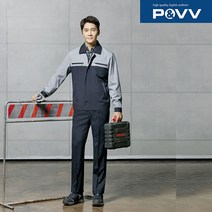 파브 사계절 근무복 J-1503점퍼(G/블루) P-1503바지(그레이) 바지 별매 사무복 작업복 유니폼 회사 자켓, SM-J1503 (L), 1개