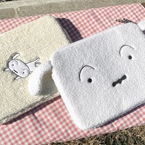 짱구는 못말려 흰둥이 뽀글이 태블릿 노트북 파우치, 화이트