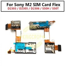 소니 Xperia M2 아쿠아 D2303 D2305 D2306 S50H S50T SIM 보안 디지털 메모리 카드 슬롯 리더 트레이 홀더 플렉스 케이블 New625, Single Sim Version