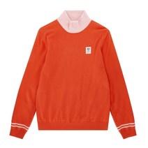 [PIGC] 여성 배색 터틀 스웨터 오렌지 (LFC240766)