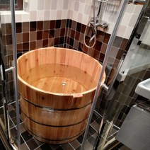 힐링 히노끼욕조 간이욕조 가정용 일본식 히노끼탕 기 반신욕, 50CM 지름*50CM 높이덮개없음