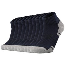 Ortis 면 수분 흡수 메시 통기성 러닝 쿠션 로우 컷 양말 남성용 10팩 블랙 10쌍 Shoe Size: 6-12 [관부가세 포함] 814986, Navy Blue 10 Pairs