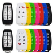 제네시스 GV80 더뉴G80 G70 실리콘 스마트키 케이스, 실리콘키링 화이트