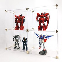 엠블럭&스페셜 I타입 2층X2칸 4칸형(앞/뒤덮개포함) 피규어진열장 피규어장식장 건담장식장 건담진열장 레고보관함 레고케이스 레고진열장, 06.스페셜_I타입2층x2칸 4칸형(프리미엄흰색+골드)