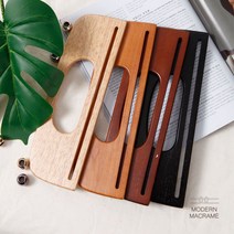 AHM 마크라메 가방만들기 우드 손잡이 7종 마크라메재료, 해피한마트 7. 라운드반달_다크레드브라운