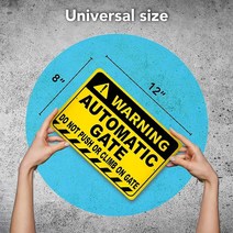 보호 투명 배송 필름이 있는 자동 게이트 사인 - 20.3 x 30.5cm(8 12인치) 알루미늄 가정 사무실 비즈니스용 위에서 밀거나 오르지 마십시오 경고142169